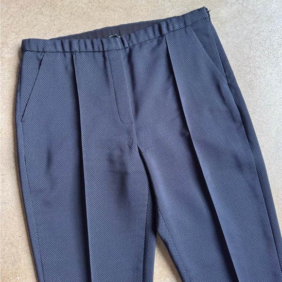 T Tahari Navy Pindot Slim Tailored Dress Pants - Picture 2 of 8